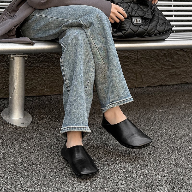 2025 Spring New Dark Retro Shoes Couple Style Plaid Casual Shoes Slip-On Lazy Shoes 84712-J - Image 5