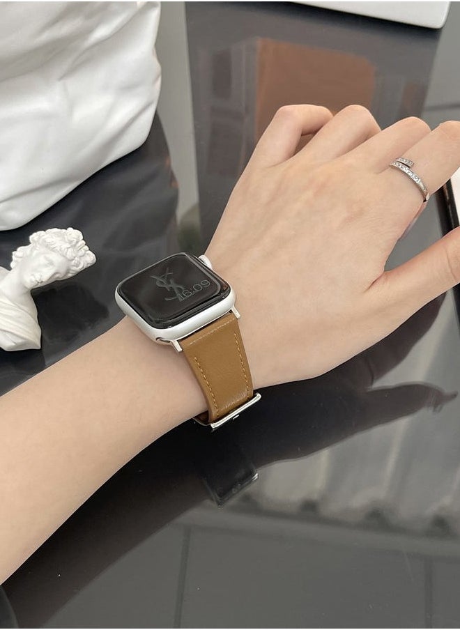 MoreanBelt - Moran Leather Bands Compatible with Apple Watch Band 49mm 45mm 44mm 42mm 41mm 40mm 38mm, Top Grain Leather Sheepskin Strap Thin Wristband for iWatch Ultra Series 8 7 6 5 4 3 2 1 SE/SE 2 - Image 1