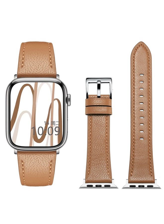 MoreanBelt - Moran Leather Bands Compatible with Apple Watch Band 49mm 45mm 44mm 42mm 41mm 40mm 38mm, Top Grain Leather Sheepskin Strap Thin Wristband for iWatch Ultra Series 8 7 6 5 4 3 2 1 SE/SE 2 - Image 1