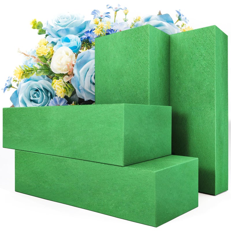 Max Shape Pack of 4 Large Size Floral Foam Blocks for Fresh and Artificial Flowers 9 L x 4 W Wet Florist Foam Blocks for Wedding Holiday Decorations 4 Pack - Image 2