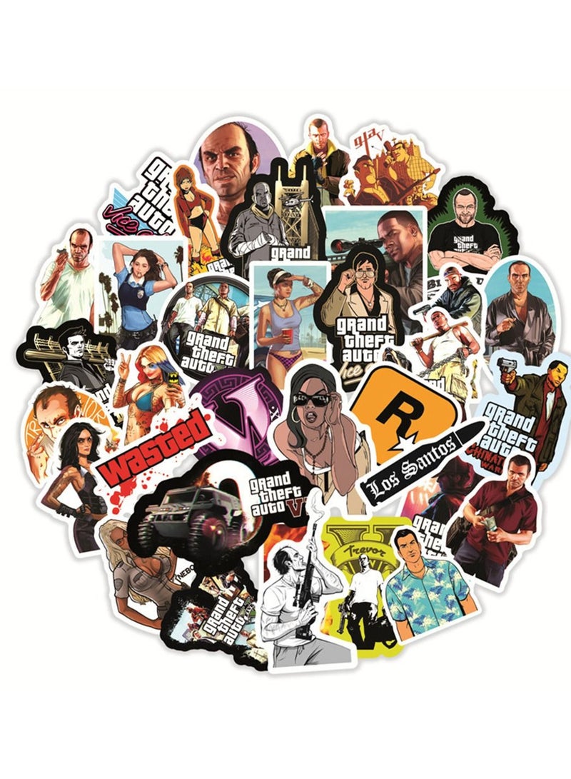50-Piece GTA Cute Vinyl Waterproof Sticker