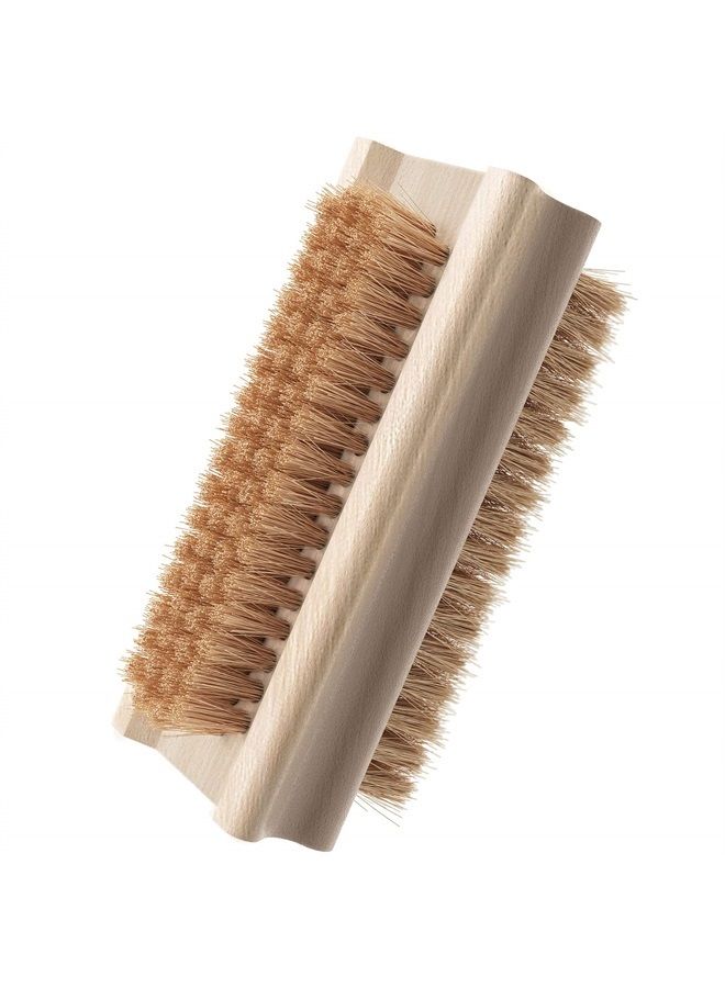 Konex Non-Slip Wooden Two-sided Hand and Nail Brush with Tampico Fiber Bristle. Fingernail brush with Beechwood body and Plant Based Fibers - Image 1