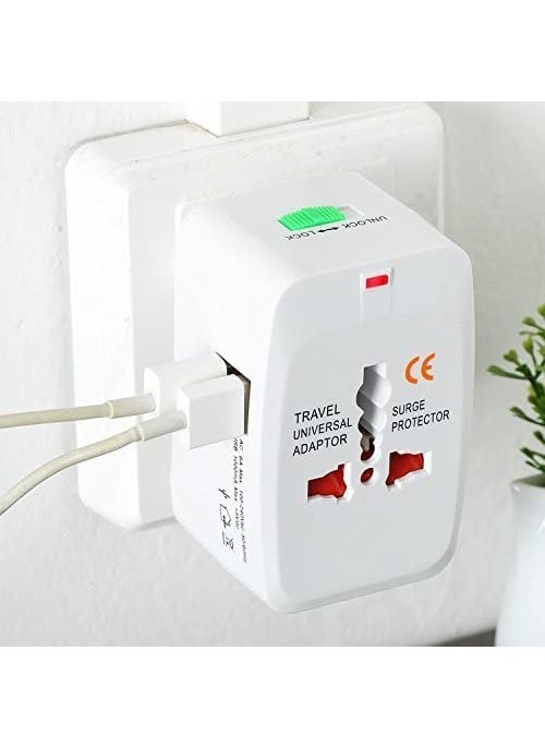 Bella Faccia Bella Faccia Universal Travel Adapter with Build in Charger Dual USB Ports with 125V 6A250V Power Converters Wall Charger AC Power Plug Adapter with Dual USB Charging Ports for USA EU UK AUS  - Image 5