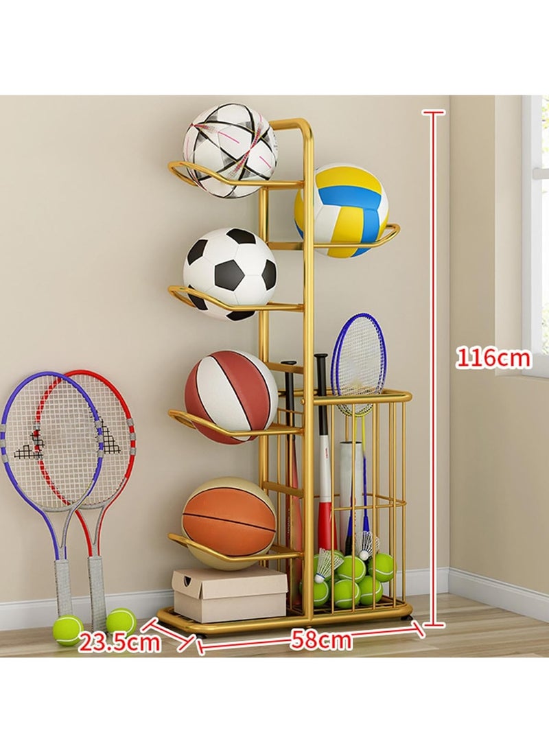 DubaiGallery - Exercise Ball Storage Stand Up Ball Rack Basketball Rack for Basketballs Wall Balls Medicine Balls and Slam Balls Stability Balls and More - Image 1