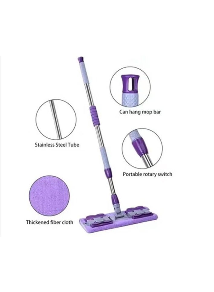 Rectangular Parquet Mop with 360° Rotating Stainless Steel Handle + Extra Mop Cloth - Image 2