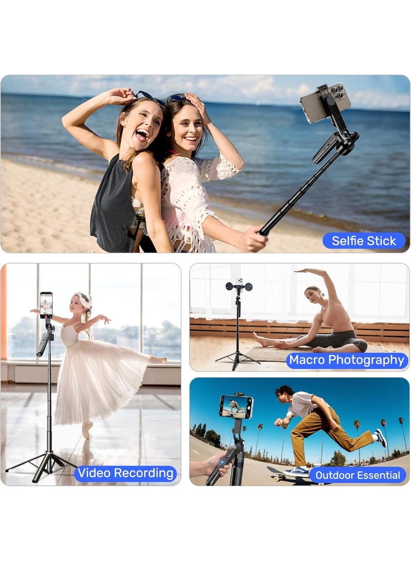 C12 Smart Selfie Stick with AI Tracking, 360° Rotation, Bluetooth Remote, and 1.8M Stable Tripod Stand - Image 3