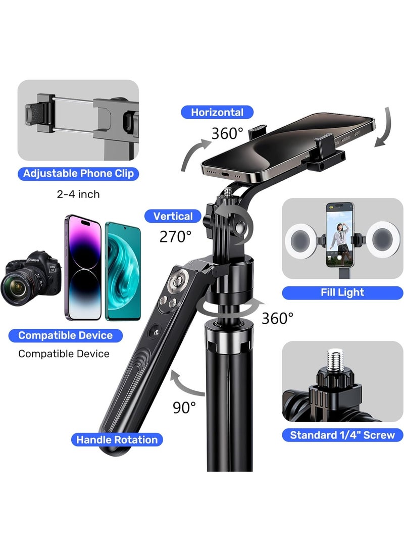 C12 Smart Selfie Stick with AI Tracking, 360° Rotation, Bluetooth Remote, and 1.8M Stable Tripod Stand - Image 5