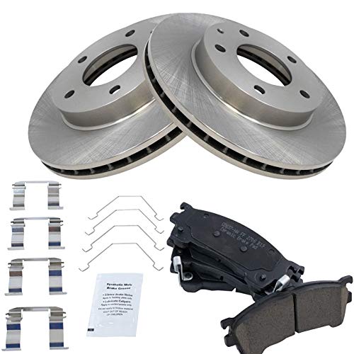 TRQ Front Brake Pad & Rotor Kit Brake Pads Brake Rotor Ceramic Compatible with 1993-1997 Ford Probe 1994-2002 Mazda 626 MX-6 - Image 2