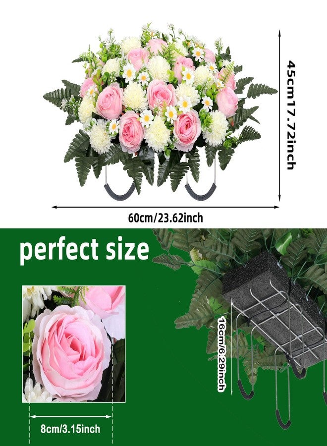 Wocst Cemetery Flowers for Graves Cemetery Saddles for headstones Silks Grave Roses for Outdoor Grave Decorations Weatherproof,NO-Fading - Image 3