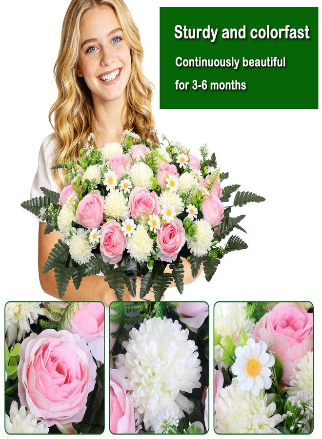 Wocst Cemetery Flowers for Graves Cemetery Saddles for headstones Silks Grave Roses for Outdoor Grave Decorations Weatherproof,NO-Fading - Image 4