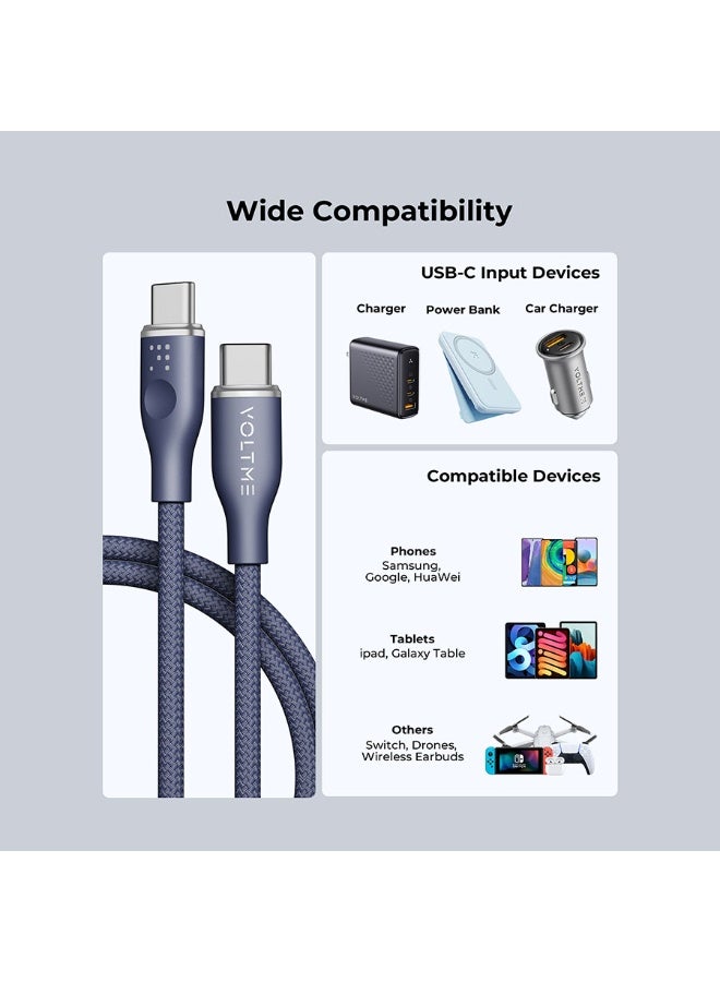 فولتمي سلك شاحن فولتمي سلسلة روج مظفر من USB-C إلى آيفون بطول 1.2 م وبقوة 30 واط - أزرق - Image 4