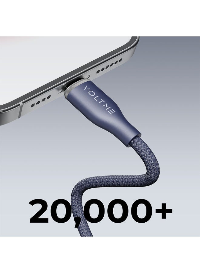 فولتمي سلك شاحن فولتمي سلسلة روج مظفر من USB-C إلى آيفون بطول 1.2 م وبقوة 30 واط - أزرق - Image 3