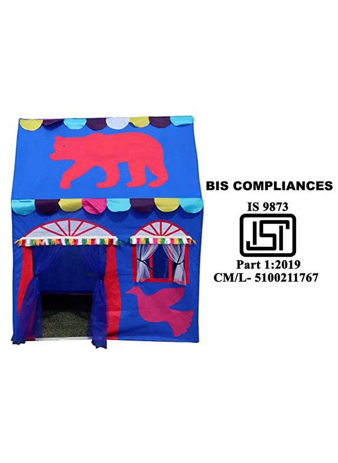 HomeCute Homecute Hut Type Play Tent House for Kids Toys for 2-12 Years Old Boys & Girls, Jumbo Size Play Tent House for Boys and Girls (Blue with Animal)  - Image 2