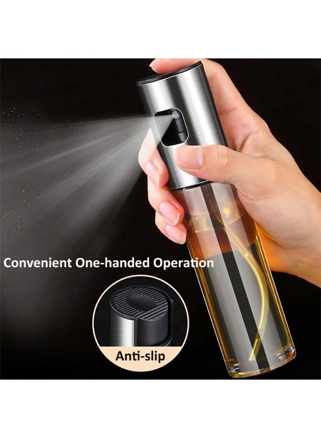 YY-ريشير بخاخ زيت، زجاجة زيت زيتون شفافة سعة 100 مل، زجاجة رذاذ زيت زجاجية للطبخ والقلي والشواء والقلي الهوائي - Image 2