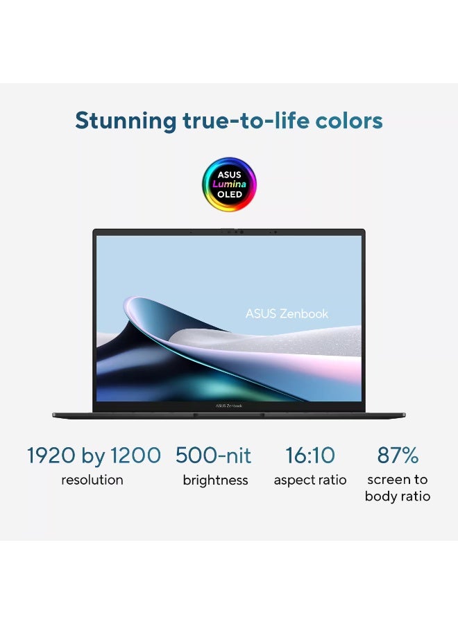 أسوس ZenBook 14 OLED Laptop With 14-Inch WUXGA Touchscreen Display, Core Ultra 7 255H Series 2 Processor/16GB RAM/1TB SSD/Intel Arc Graphics/Windows 11 Home (Upgraded) English Jasper Gray - Image 3