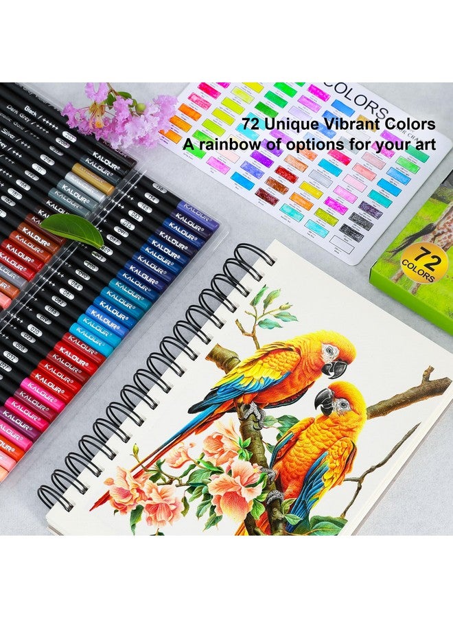 KALOUR 72 Count Colored Pencils for Adult Coloring Books, Soft Core,Ideal for Drawing Blending Shading,Color Pencils Set Gift for Beginners Artists - Image 2