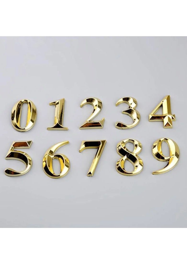 Generic Gate Digits 0 To 9 Plastic Number Tag Numeral Door Plaque House Drawer Sign Plating Home Office Sticker Address Door Label  - Image 1