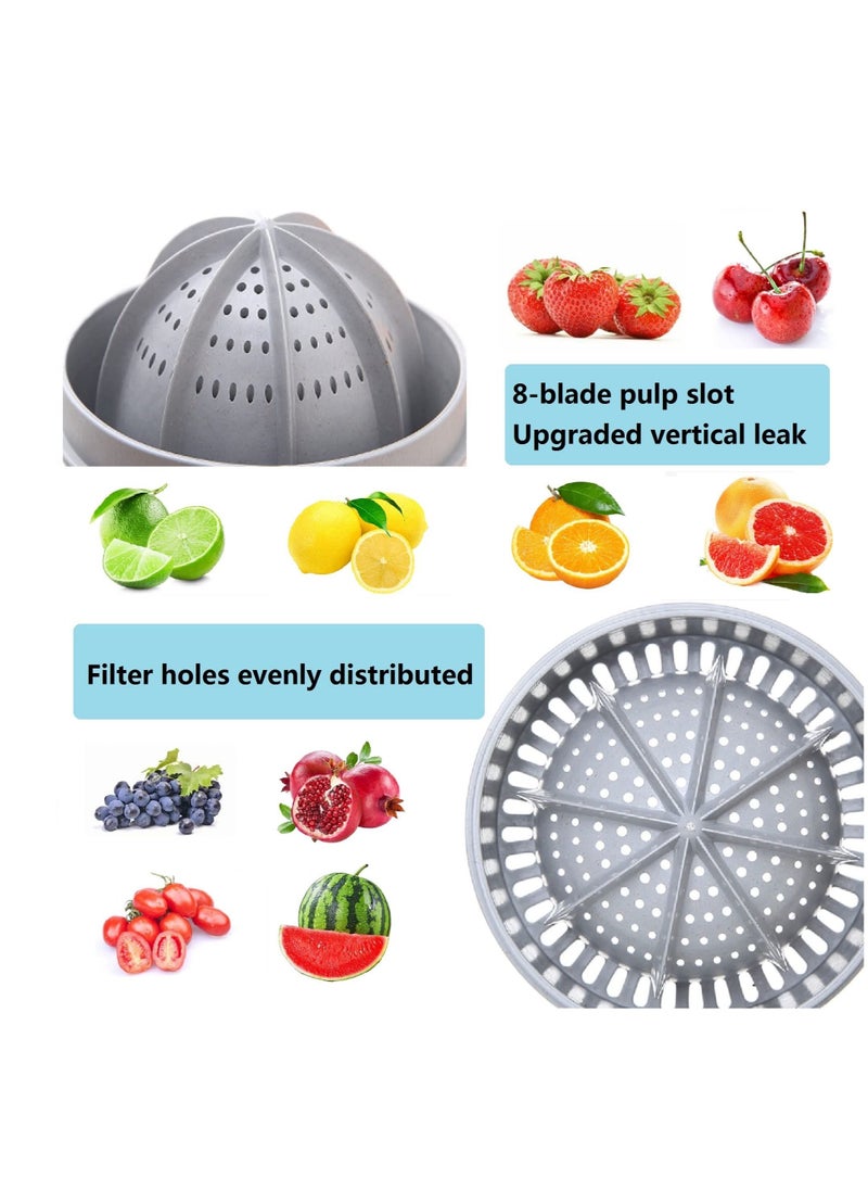 Excefore - Citrus Juicer Simple Manual Lemon Juicer Squeezer Small Portable Lime Orange Juicer Cup with Two Ways of Use for Different Fruits - Image 1