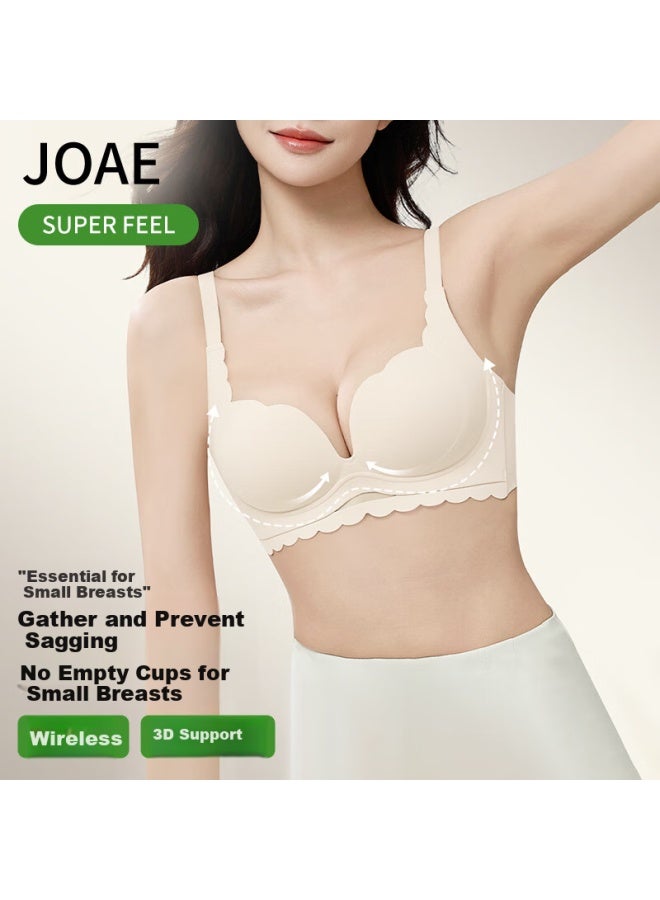 Joae 3d Cup Mat Push Up Bra حمالة صدر نسائية بدون أسلاك وخالية من اللحامات مع دعم جانبي للثدي ومقاومة للترهل