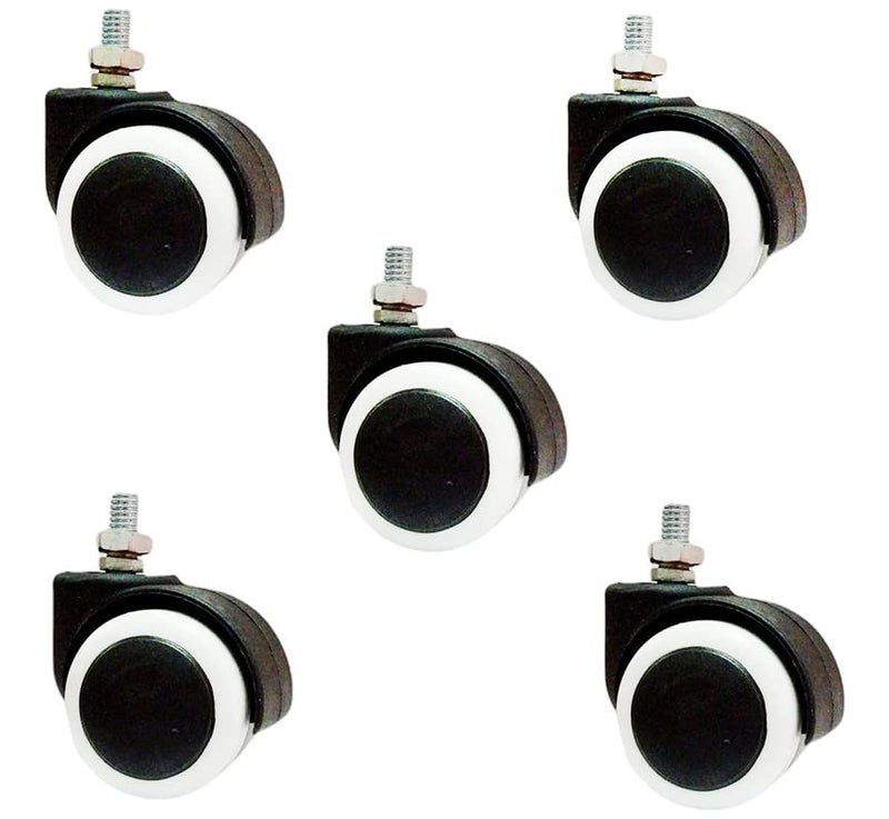 KARP Office Chair Caster Wheels - 2 Inch Office Chair Wheels Replacement, Desk Chair Wheels for Computer and Gaming Chair, Safe for All Floors and Carpets (Thread Type White) - Image 1