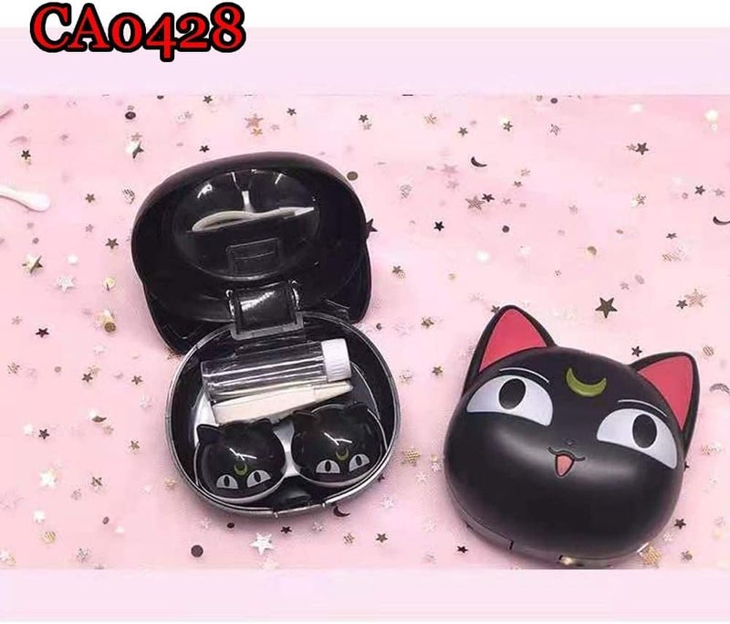 VIUJUH VIUJUH Anime Cute Cat Contact Lens Case Travel Box Container Care Kit Mirror Bottle  Tweezers Container Holder  - Image 2