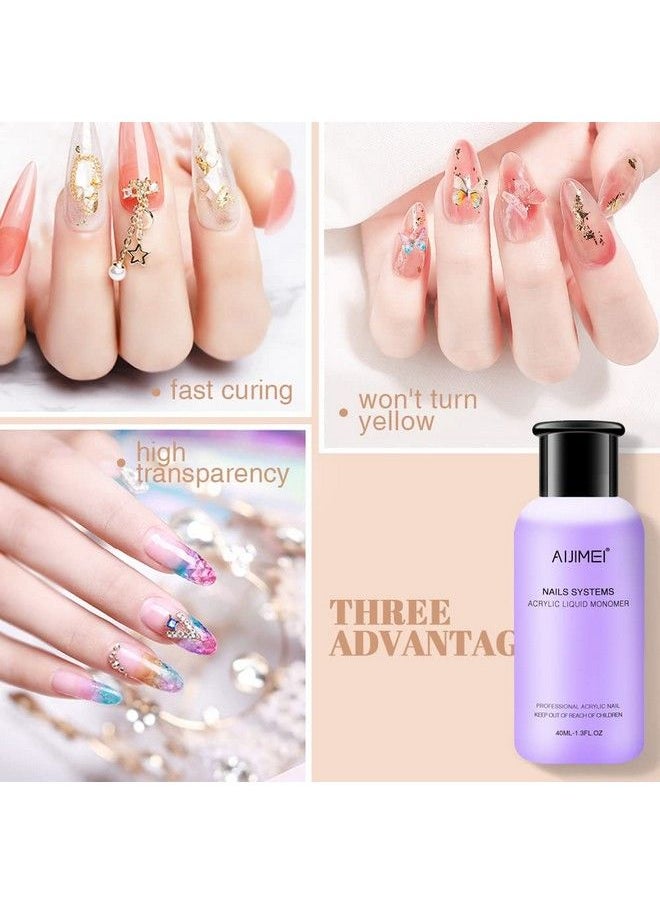 AIJIMEI - Acrylic Powder Acrylic Nail Kit With Professional Liquid Monomer And Acrylic Nail Brush Cleaneracrylic Nail Tools Set Nail Extension Acrylic Nail System - Image 1