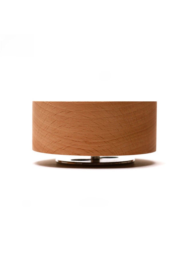 Flying Song Wooden Center Turn Round Clay Rotating Music Box Base Diy Music Box Sky City Creative-Color:03 Beech Diameter 85mm-Dimensions:Music Sky City - Image 2