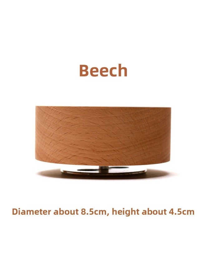 Flying Song Wooden Center Turn Round Clay Rotating Music Box Base Diy Music Box Sky City Creative-Color:03 Beech Diameter 85mm-Dimensions:Music Sky City - Image 1