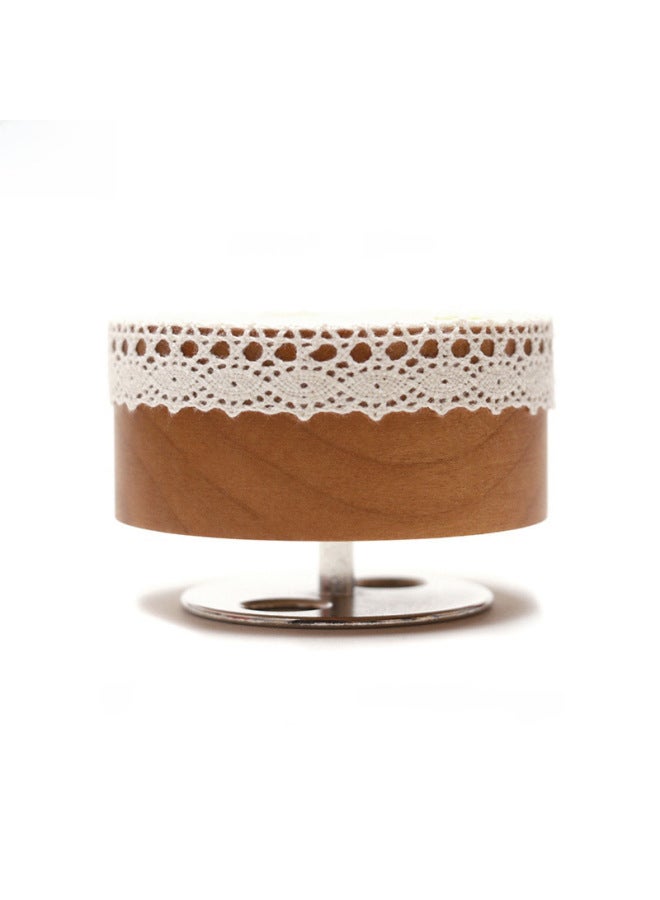 Flying Song Wooden Center Turn Round Clay Rotating Music Box Base Diy Music Box Sky City Creative-Color:03 Beech Diameter 85mm-Dimensions:Music Sky City - Image 5