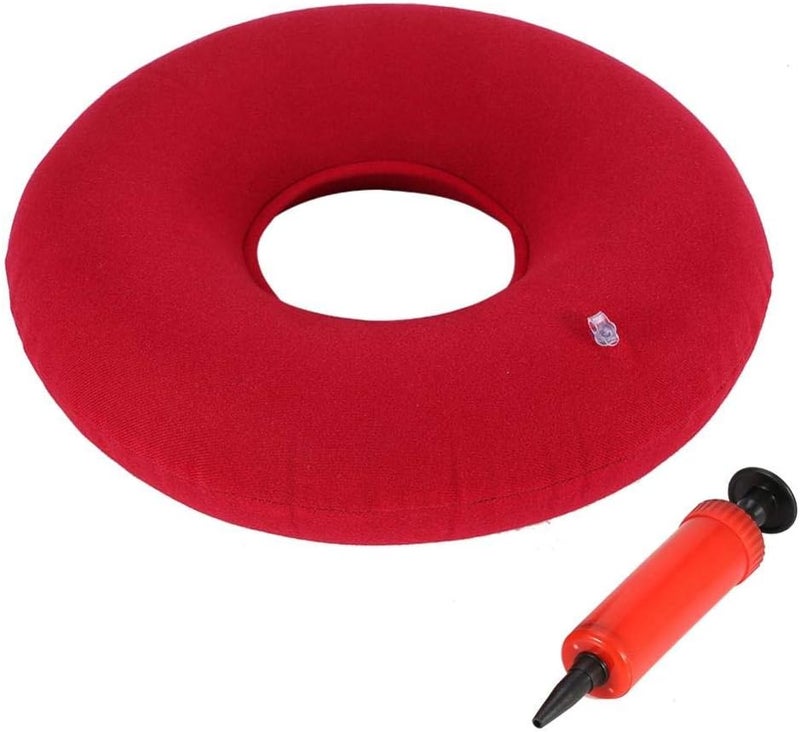 comfrt Inflatable Seat Cushion Pad, Office Chair Seat Cushion Back Pain Relief Pad with Pump for Office Chair, Car, Truck & Wheelchair, Red, Pack of 2 - Image 1