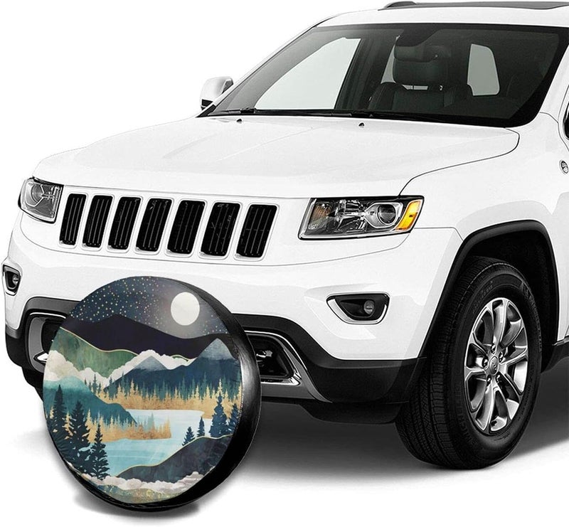 Siski Mountains Nature Scenery Spare Tire Cover Star Lake Landscape Wheel Protectors Weatherproof Wheel Covers Universal Fit for Trailer Rv SUV Truck Camper Travel Trailers 17" - Image 4