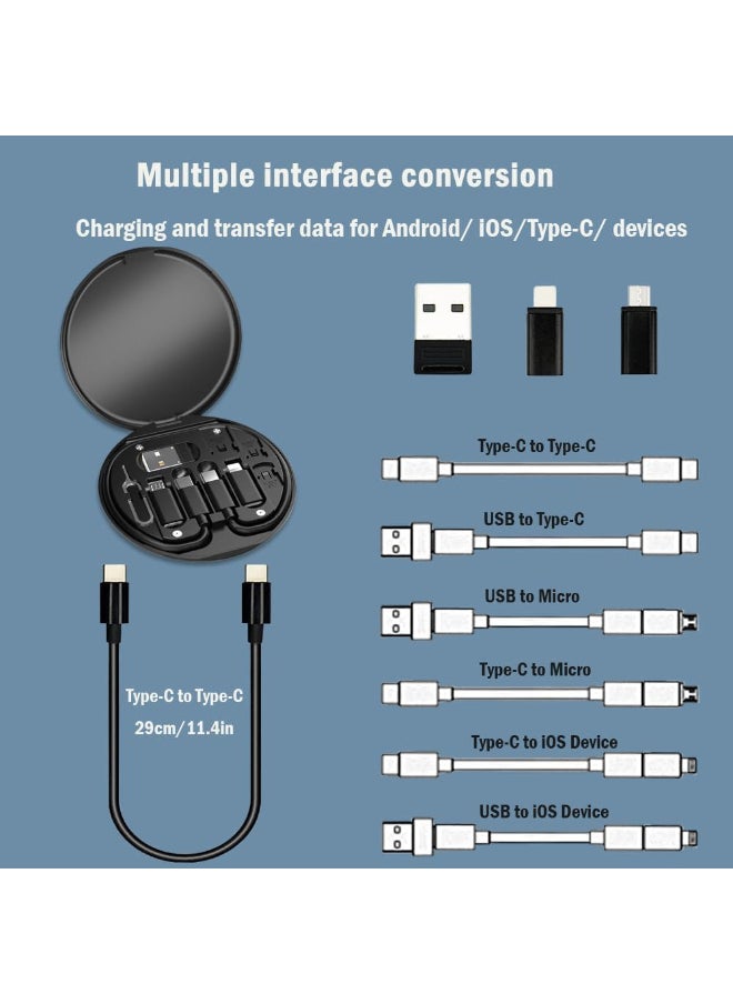 Generic - Multifunctional Data Cable Universal Data Transfer Cable for Lightning USB - C and Micro - USB Devices (Black) - Image 1