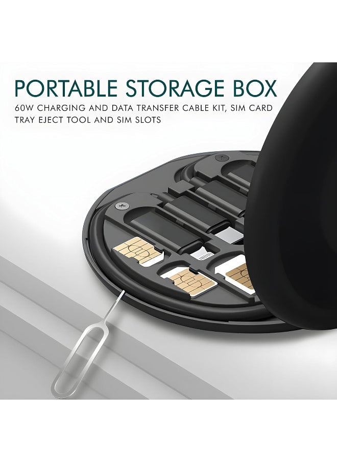 Generic - Multifunctional Data Cable Universal Data Transfer Cable for Lightning USB - C and Micro - USB Devices (Black) - Image 1
