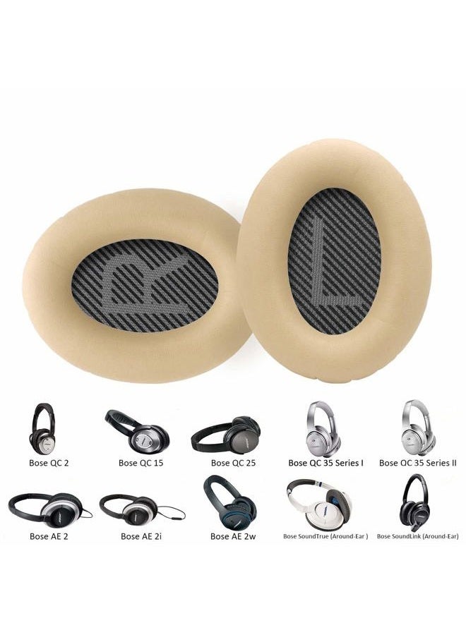 Luckvan Replacement Ear Pads for Bose Headphone Ear Cups for QuietComfort 15 25 35 QC2 Bose QC15 QC25 QC35,QC35II AE2,AE2i, AE2w, SoundTrue, SoundLink(Around-Ear) Headphones (Apricot) - Image 4
