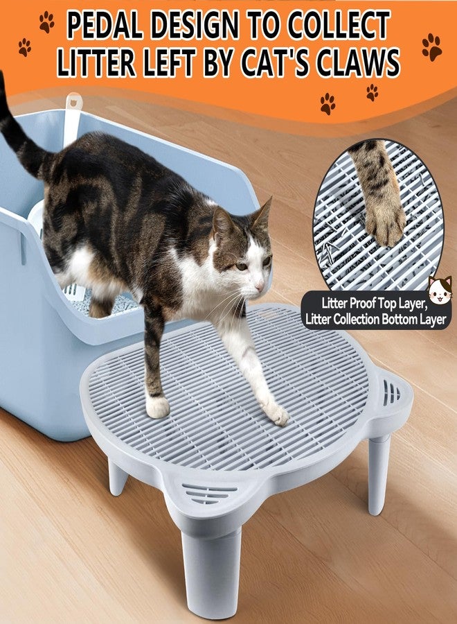 Bartuke Adjustable Cat Ramp for Litter Box Elevated Cat Litter Ramp for Cat Litter Boxes Double Layered Litter Trapper with Filter Function Cat Steps Suitable for Cats (Grey) - Image 5