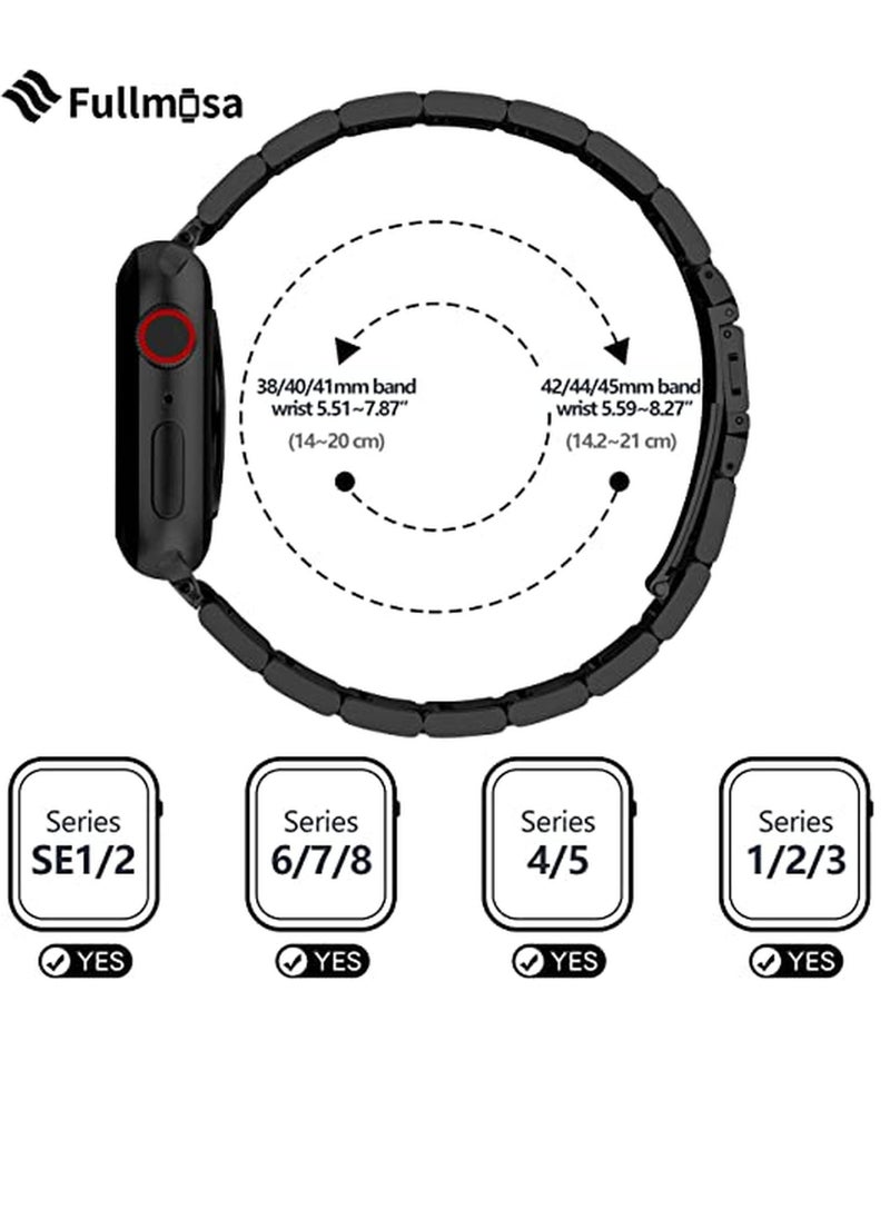 Fullmosa - Compatible Metal Apple Watch Band 45mm, Upgraded Version Stainless Steel iWatch Band/Strap with Case 45mm for Apple Watch Ultra SE2 SE & Series 8/7/6/5/4/3/2/1 - Image 1