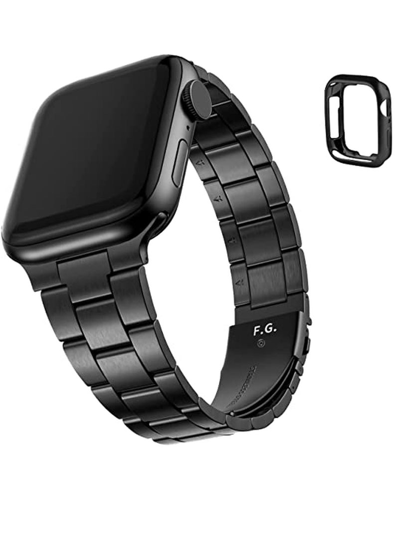 Fullmosa - Compatible Metal Apple Watch Band 45mm, Upgraded Version Stainless Steel iWatch Band/Strap with Case 45mm for Apple Watch Ultra SE2 SE & Series 8/7/6/5/4/3/2/1 - Image 1