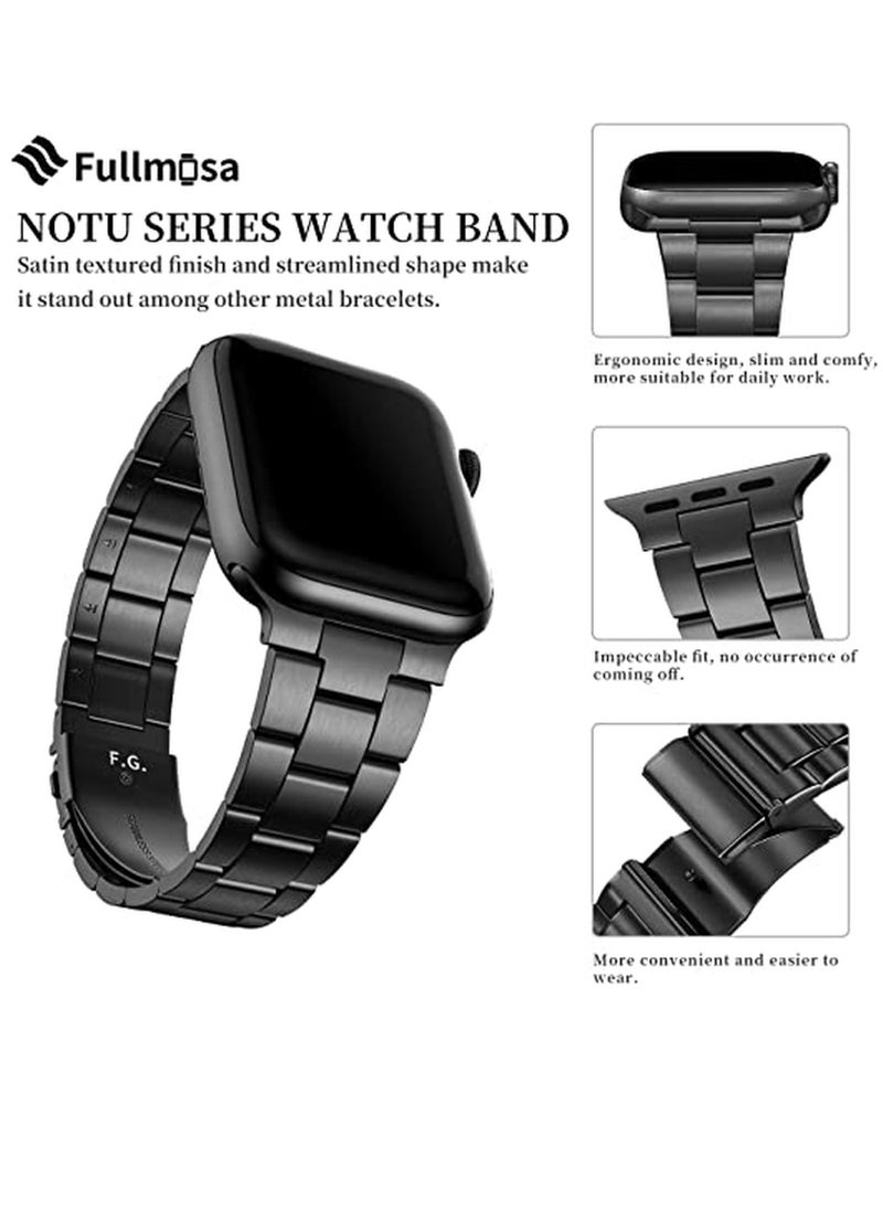 Fullmosa - Compatible Metal Apple Watch Band 45mm, Upgraded Version Stainless Steel iWatch Band/Strap with Case 45mm for Apple Watch Ultra SE2 SE & Series 8/7/6/5/4/3/2/1 - Image 1