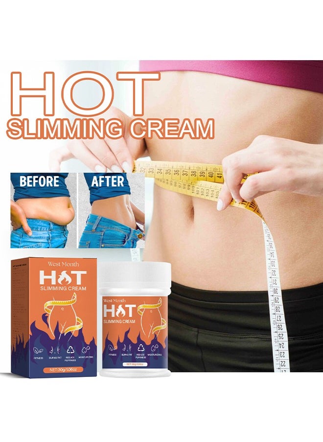 West&Month Hot Slimming Cream，Flat Belly Firming Cream，Firm Body Firming & Contouring Cream，Firming Cream For Loose Skin 30g  - Image 1