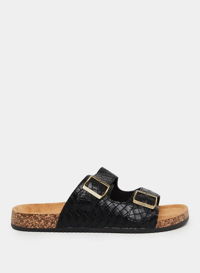 ستايلي Men Dual-Strap Buckle Detail Sandals