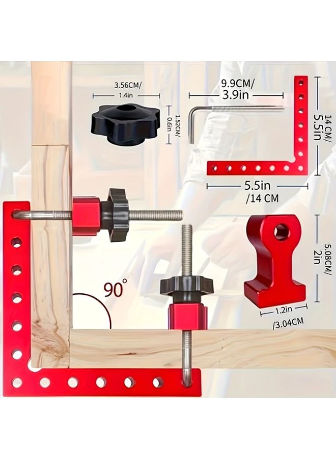 Red 5.5x5.5 Inch L Shaped Angle Bracket Adjustable Furniture Corner Brace No Assembly - Image 5