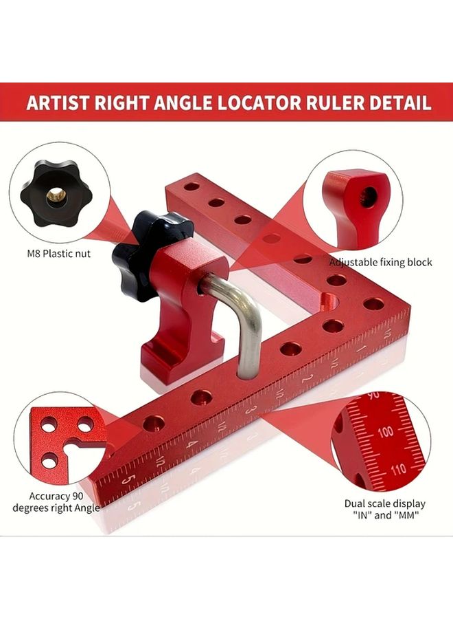 Red 5.5x5.5 Inch L Shaped Angle Bracket Adjustable Furniture Corner Brace No Assembly - Image 2