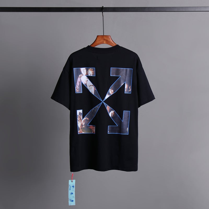 In-Stock Offwhale Virgin Mary Religious Arrow Design Os Fit Unisex Trendy Brand Short Sleeve T-Shirt - Image 4