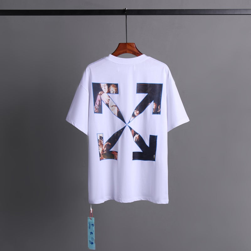 In-Stock Offwhale Virgin Mary Religious Arrow Design Os Fit Unisex Trendy Brand Short Sleeve T-Shirt - Image 5