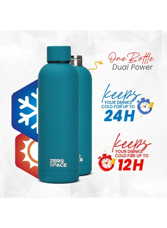 ZeroSpace Stainless Steel Water Bottle, 750ml Insulated Water Bottle for Kids School, Double Wall Water Thermos Flask for Hot & Cold Drinks, Sports Hot Water Bottle (Ocean Blue) - Image 5