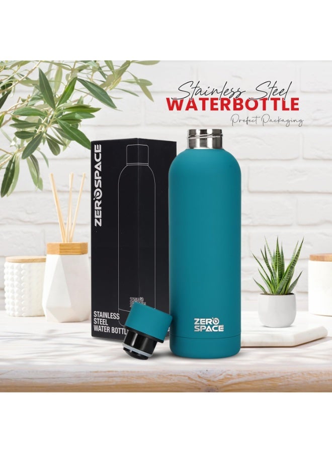 ZeroSpace Stainless Steel Water Bottle, 750ml Insulated Water Bottle for Kids School, Double Wall Water Thermos Flask for Hot & Cold Drinks, Sports Hot Water Bottle (Ocean Blue) - Image 2