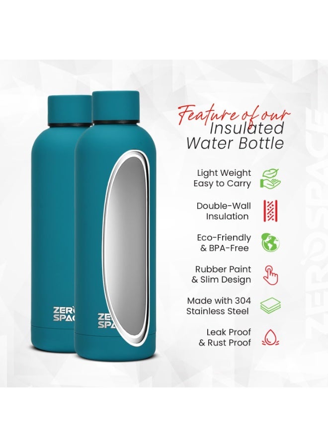 ZeroSpace Stainless Steel Water Bottle, 750ml Insulated Water Bottle for Kids School, Double Wall Water Thermos Flask for Hot & Cold Drinks, Sports Hot Water Bottle (Ocean Blue) - Image 4