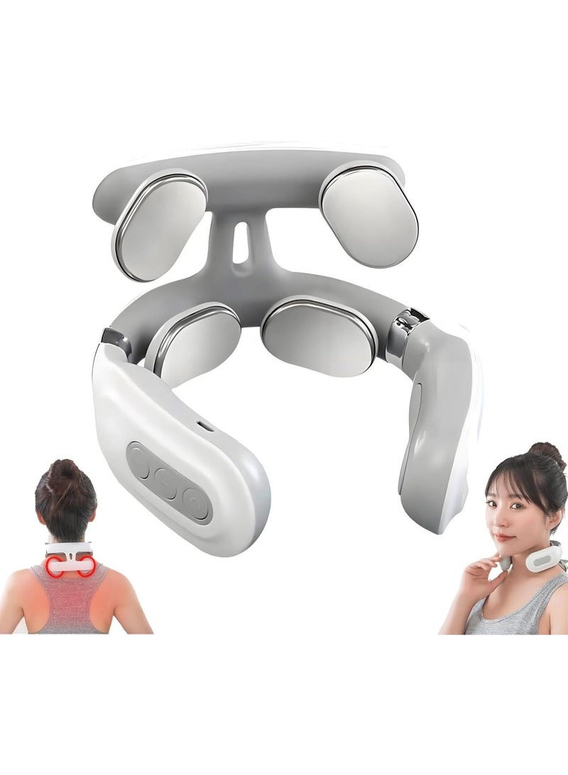 Bukela Neck Massager, Upgraded 4-Head Magic Pro 2.0 Neck Massage,with 6 Vibration Modes & 15 Intensity Levels,Promote Muscle Relaxation (White) - Image 1