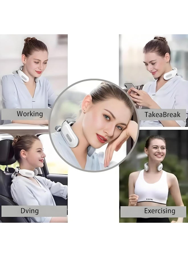 Bukela Neck Massager, Upgraded 4-Head Magic Pro 2.0 Neck Massage,with 6 Vibration Modes & 15 Intensity Levels,Promote Muscle Relaxation (White) - Image 5