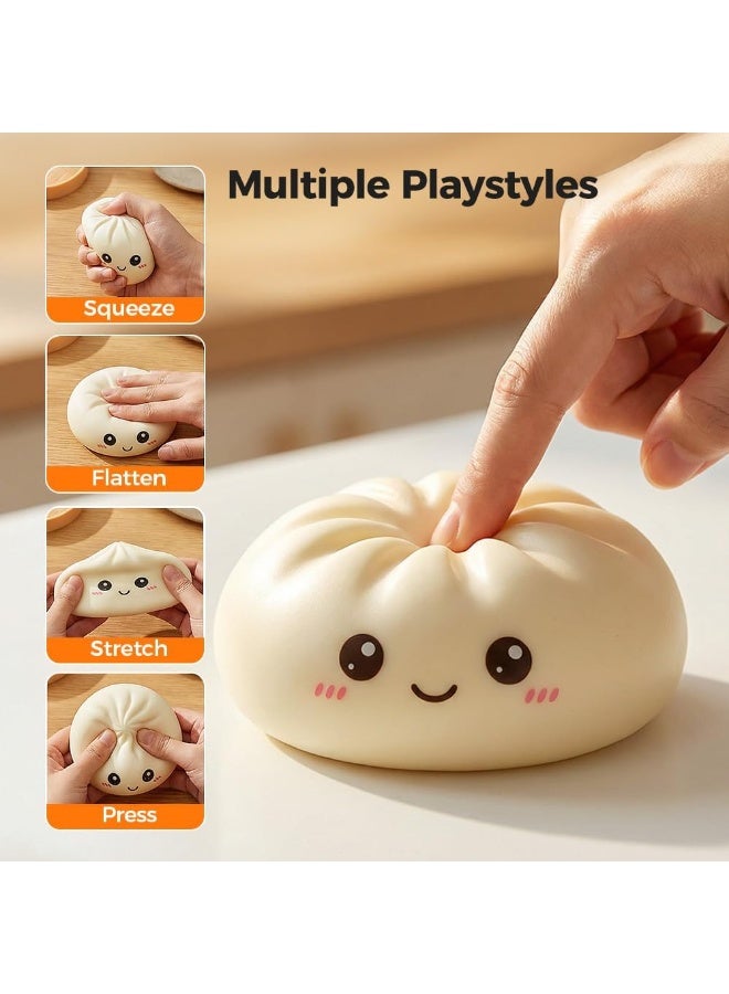 Squishy Fidget Squeeze Dumpling, New Bun Squeeze Stress Relief Ball with Steamer Box for Adult Stress Relief - Image 1